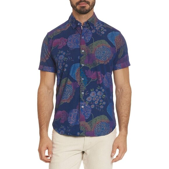 Robert Graham Men's Schultz Short Sleeve Tailored Fit Abstract Print Shirt Small - Picture 3 of 8